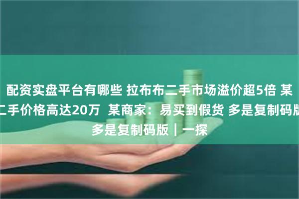 配资实盘平台有哪些 拉布布二手市场溢价超5倍 某限量款二手价格高达20万  某商家：易买到假货 多是复制码版｜一探