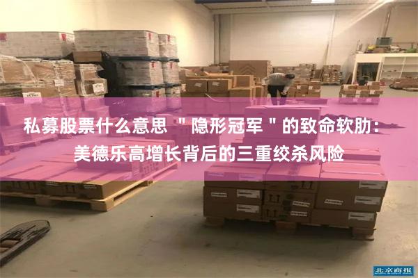 私募股票什么意思 ＂隐形冠军＂的致命软肋： 美德乐高增长背后的三重绞杀风险