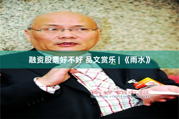 融资股票好不好 品文赏乐 | 《雨水》