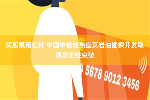 买股票用杠杆 中国中低成熟度页岩油勘探开发取得历史性突破