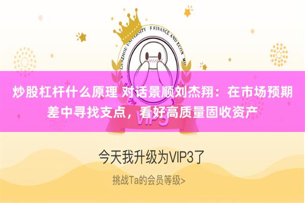 炒股杠杆什么原理 对话景顺刘杰翔：在市场预期差中寻找支点，看好高质量固收资产