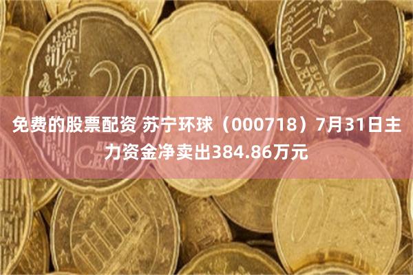 免费的股票配资 苏宁环球（000718）7月31日主力资金净卖出384.86万元